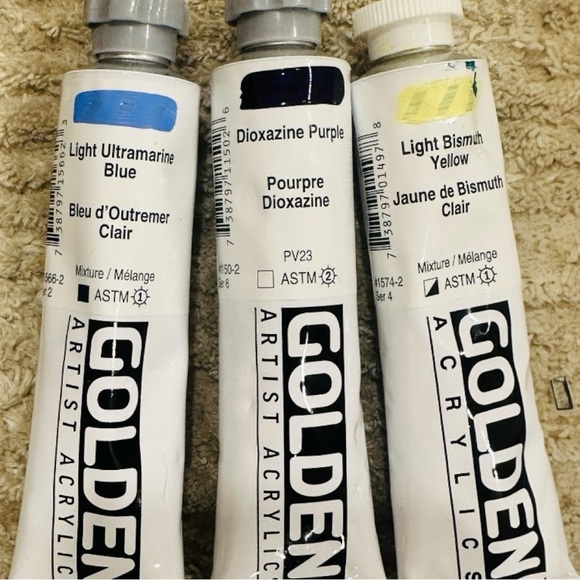 Art Supply Set Golden Heavy Body Paint Lot of 27 with Brushes, Canvas, Sta-Wet - Picture 13 of 16